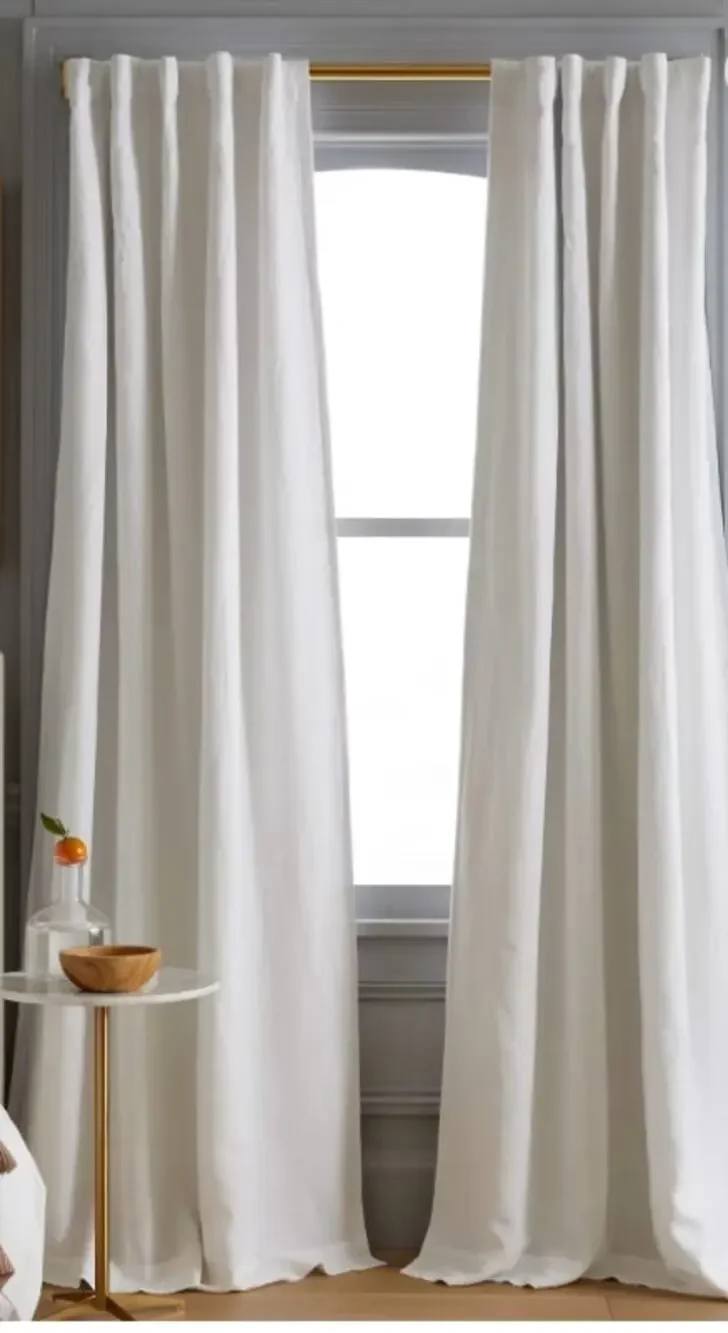 Quince - European Linen Room Darkening Curtain - Single Panel - 48x96 - White